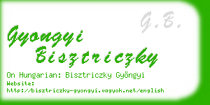 gyongyi bisztriczky business card